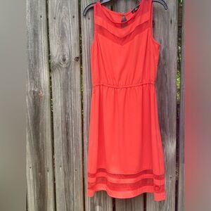 Beautiful coral C. Luce sleeveless with toole inlays around hem & neckline